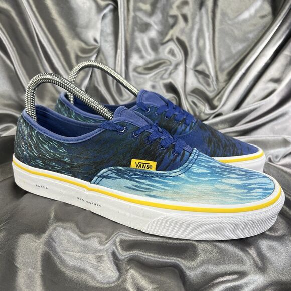 Vans Unisex National Geographic Blue Ocean Print Lace-Up Low Top Shoes M 7.5/W 9 - Picture 1 of 16